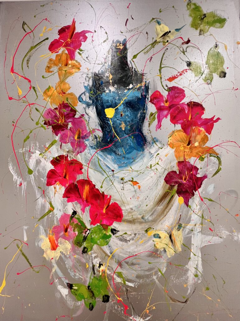 Vestito fondo argento